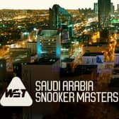 A photo of the landscape of a Saudi Arabian city. At the bottom of the poster it says WST Saudi Arabia Snooker Masters.