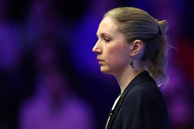 Tatiana Woollaston is one of the top referees on the World Snooker Tour