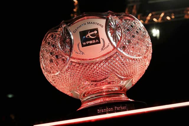 Players in the German Masters compete for The Brandon Parker Trophy, named in honour of the revered snooker events organiser who passed away in 2020.