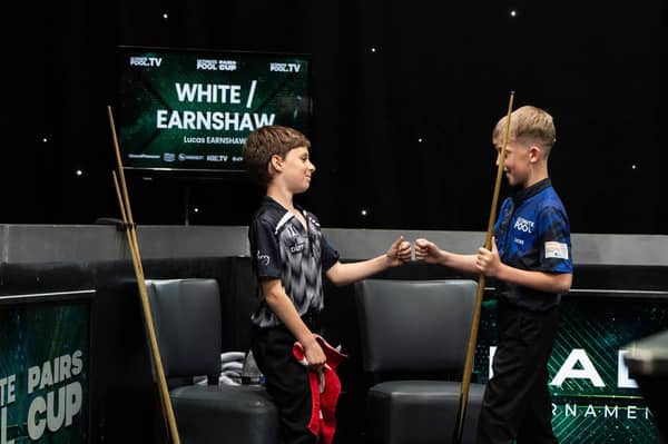 With a combined age of just 20 years, Teddy White and Lucas Earnshaw teamed up and won a match on live television in the 2025 Ultimate Pool Pairs Cup.