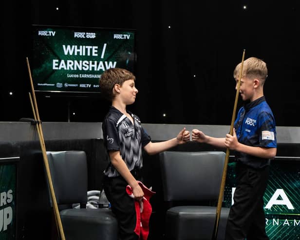With a combined age of just 20 years, Teddy White and Lucas Earnshaw teamed up and won a match on live television in the 2025 Ultimate Pool Pairs Cup.