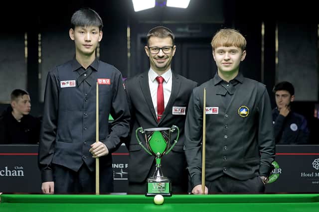 Wang and Larkov before their final in Sofia.