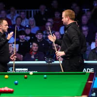 Jordan Brown behind friend Mark Allen after 