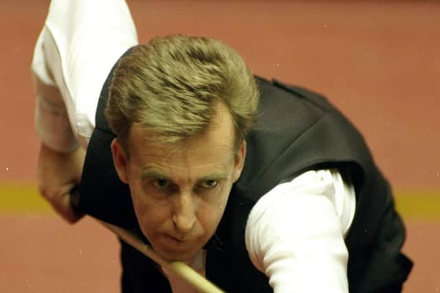 1995: Terry Griffiths of Wales lines up a shot during the Embassy World Snooker Championships at the Crucible Theatre in Sheffield, England. Credit: Phil Cole/Allsport